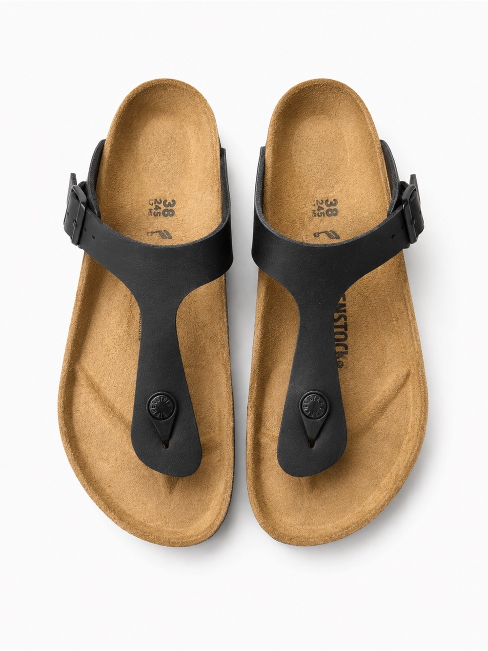 Birkenstock Black Thong-Style Cork Footbed Sandals